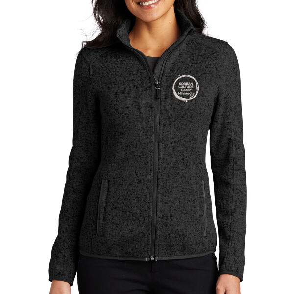 **CLOSEOUT ITEM** Ladies Sweater Fleece Jacket - Embroidered Logo Thumbnail