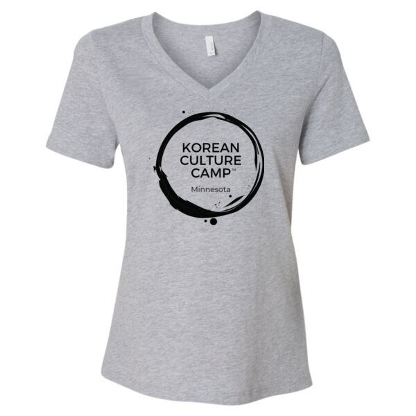 Bella+Canvas - Women's Relaxed Heather CVC V-Neck Tee - Printed Logo Thumbnail